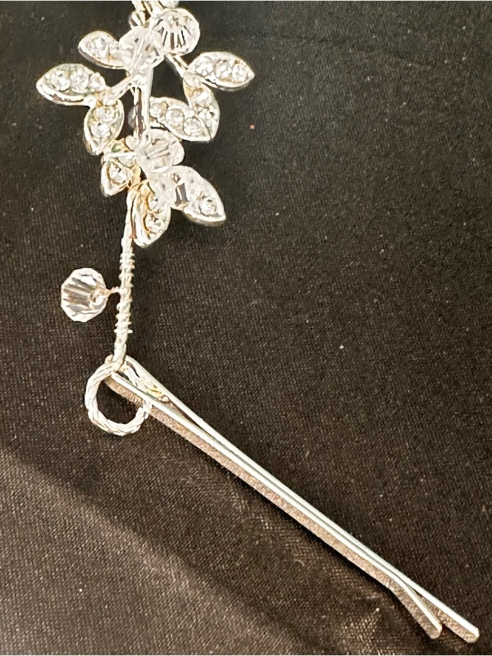 Crystal Bridal Hair Vine Silver Rhinestone Floral Headpiece Wedding NWT - Picture 9 of 10